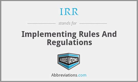 Irr Implementing Rules And Regulations