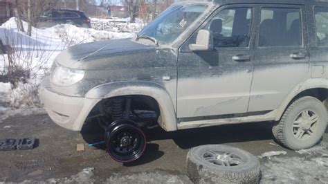 примерка дисков — УАЗ Patriot Sport, 2,7 л, 2010 года | колёсные диски ...