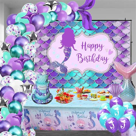 Buy Mermaid Birthday Party Decorations Girls - Kids Mermaid Party ...