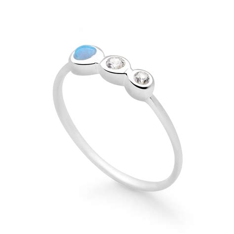 Opal Pop Ring Silver Rings R2305 Silver By Mail