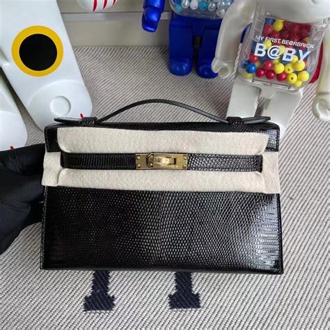 Hermes Minikelly Pochette Lizard Noir Herm S Birkin Kelly