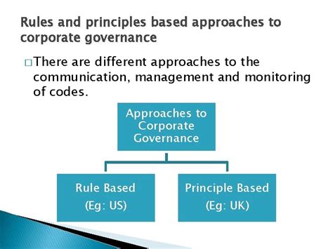 Approaches To Corporate Governance Corporate Governance Approaches Rules