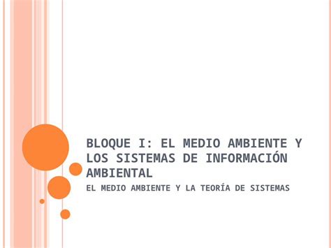 PPT BLOQUE I EL MEDIO AMBIENTE Y LOS SISTEMAS DE INFORMACIÓN