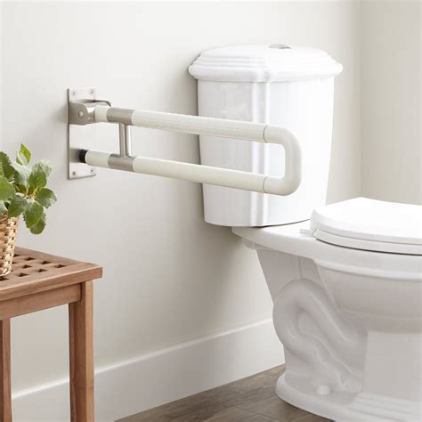 Marion Flip Up Grab Bar With Stainless Accent In Off White Signature