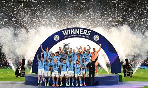 Man City dominate the Champions League Team of the Year as SEVEN Treble ...