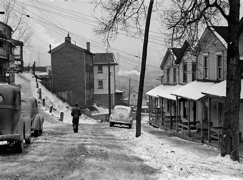 Street In Aliquippa Pennsylvania By Jack Delano January 1941 Old