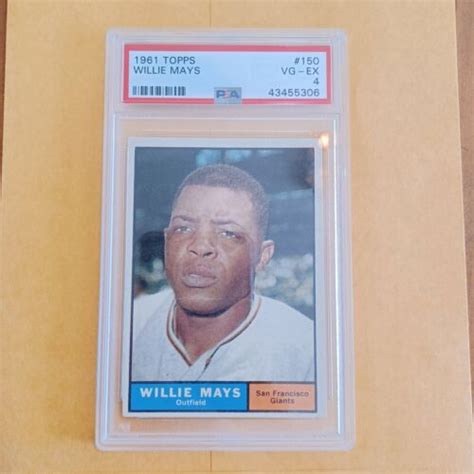 1961 Topps Willie Mays 150 Psa 4 Vg Ex Hof San Francisco Giants Ebay