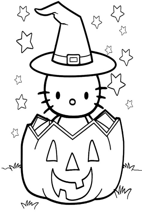 34 Free Printable Halloween Hello Kitty Coloring Pages