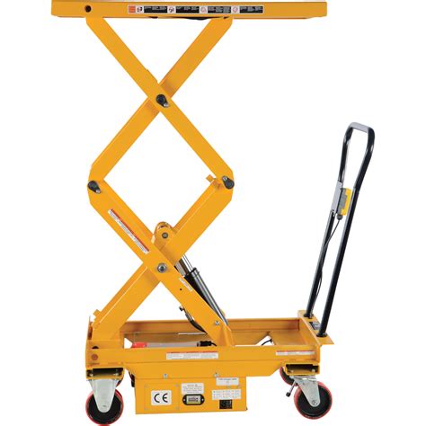 Vestil Hydraulic Elevating Cart — Double Scissor Dc Powered 1000 Lb