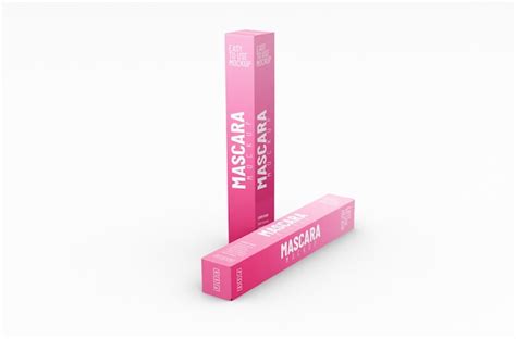 Premium PSD Two Paper Boxes For Mascara Tube Packaging Template For