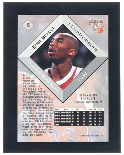 Kobe Bryant Score Board Autographed Bk Rc Pristine Auction