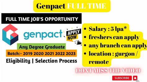 Genpact Hiring Genpact Off Campus Drive Subscribe To Channel