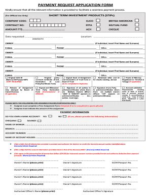 Fillable Online Payment Request Application Form Ba Trinidad Fax