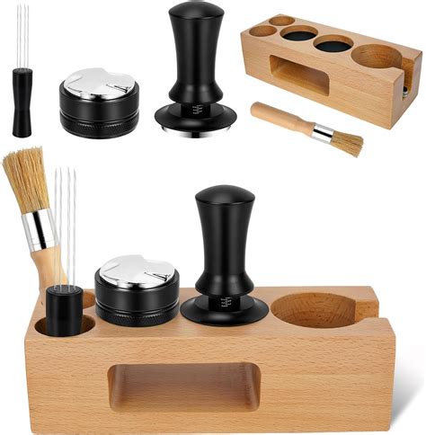 Amazon De Y Step Mm Espresso Tamper Set Mit Tamperstation Kaffee