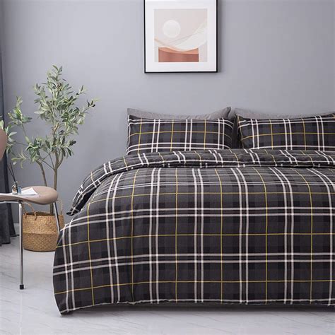 Eds Flannelette Duvet Cover Brushed Cotton Tartan Check Flannel