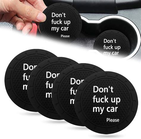 Amazon Pcs Car Cup Holder Coasters Don T Fuck Up My Car Please