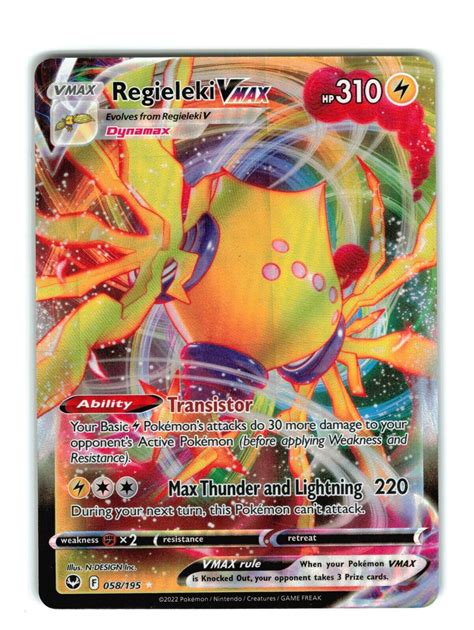 Pokemon Swsh Regieleki Vmax Silver Tempest Set Ultra Rare Nm