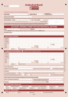 Fillable Online Account Opening Form For Non Individual Entities Fax