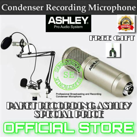 Jual Paket Mic Condenser Ashley Original Youtuber Bigo Live Recording