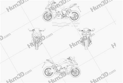 Kawasaki Z1000sx 2017 Blueprint Hum3d