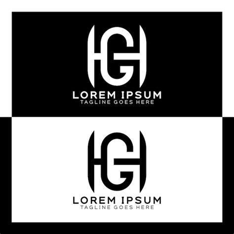 Logotipo da letra inicial HG Alfabeto H e G padrão de design monograma