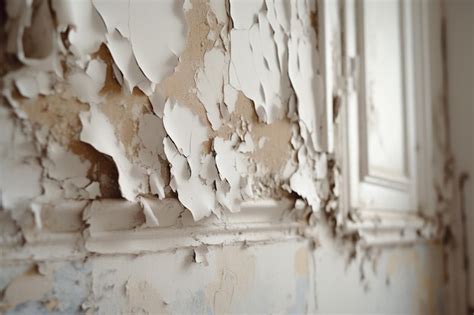 Premium Photo White Wall With Peeling Paint