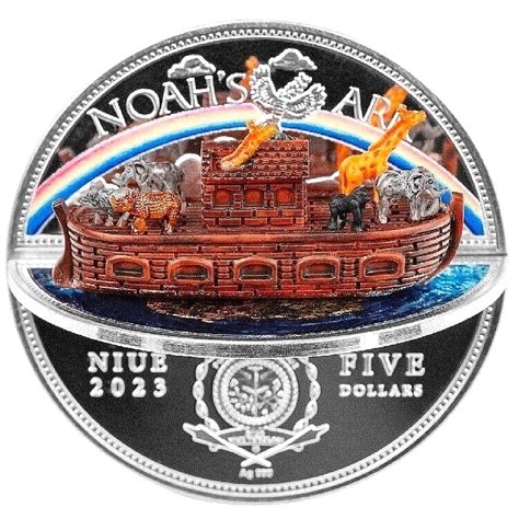 Niue Noahs Ark Oz Silver Coin D Ship Insert Abs Inc