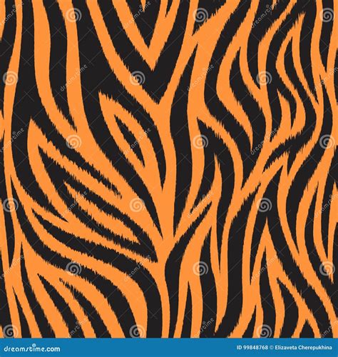 Seamless Pattern with Tiger Skin. Black and Orange Tiger Stripes. Popular Texture Stock Vector ...