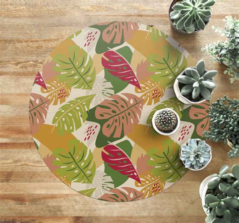 Tapis Vinyle Plantes Motif De Feuillage Tropical