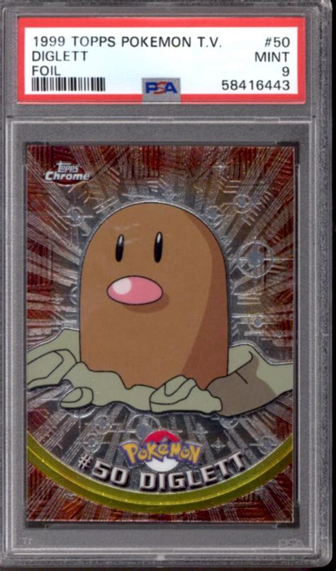 Pokemon Topps TV Series 1 Foil 4th Printing Diglett 50 76 PSA 9 DA