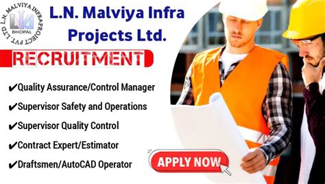 Job Vacancy At L N Malviya Infra Projects For Supervisor Draftsman