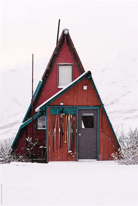 A-Frame Cabin In Alaska In The Snow | Stocksy United