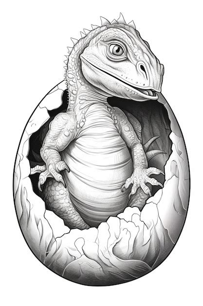 Premium Photo | A drawing of a dragon hatched out of a egg generative ai