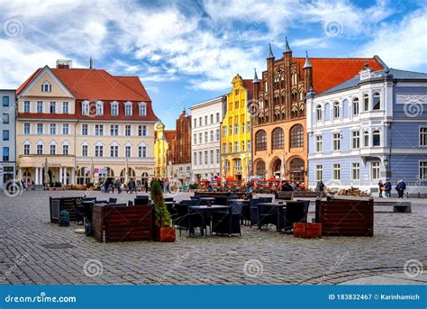 The Old Market Alte Markt In The German Hanseatic City Of Stralsund Is