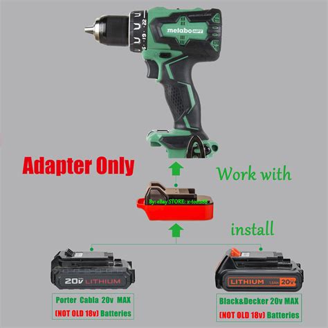 Adapter For Porter Cable Black And Decker V Battery To Metabo Hpt