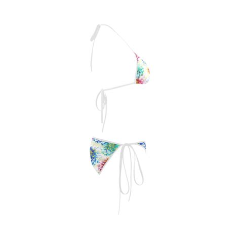 Colorful Dahlias Custom Bikini Swimsuit ID D