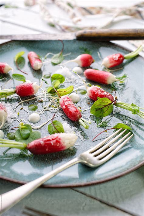 "Buttered Radish Salad With Fenugreek Sprouts And Red Vein Sorrel And A ...