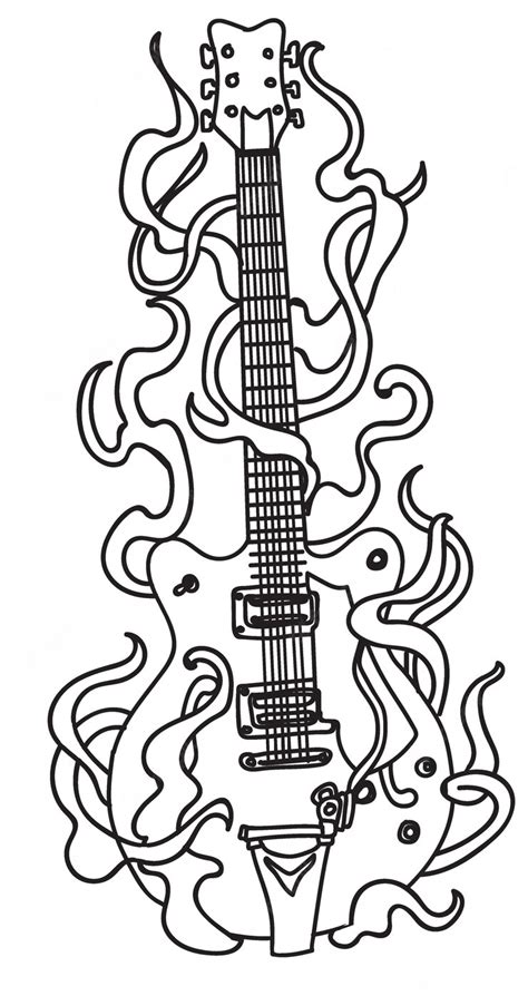 Premium Vector | Tattoo guitar