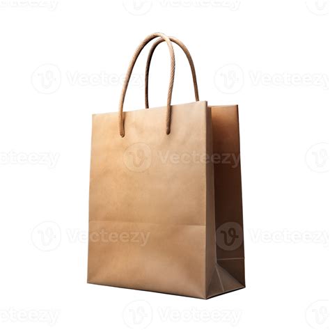 Brown Paper Shopping Bag With Sturdy Handles Isolated 44245422 Png