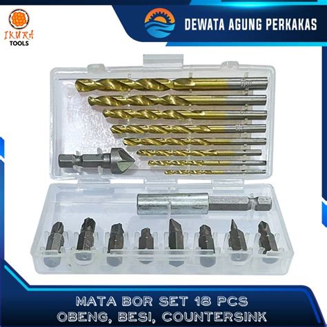 Jual Mata Bor Countersink Besi Alumunium Mata Roofing Obeng Set