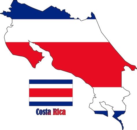 Premium Vector Costa Rica Map And Flag