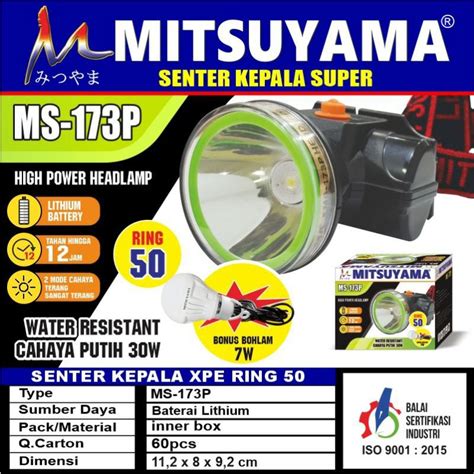 Jual Senter Kepala 30 Watt Mitsuyama MS 173P Headlamp Outdoor Hiking