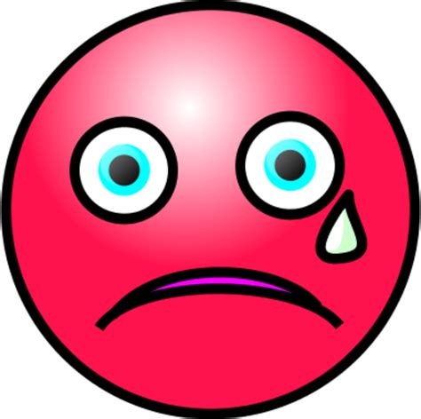 Emoticons Crying Face Crying Red Sad Face Clipart Full Size Clipart