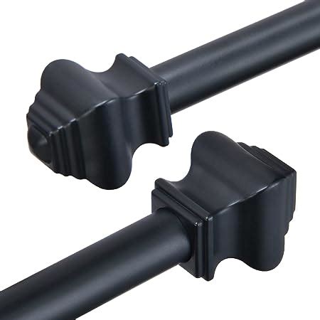 Amazon 2 Pack Matte Black Curtain Rods For Windows 28 To 48 Inch 5