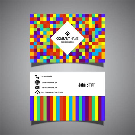 Colorful Pixel Business Card Design 1178878 Vector Art At Vecteezy