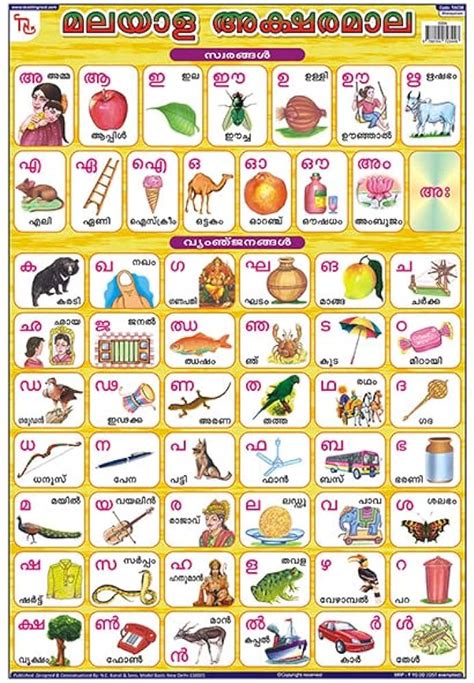 Malayalam Alphabets, English Alphabets Numbers Chart For, 43% OFF