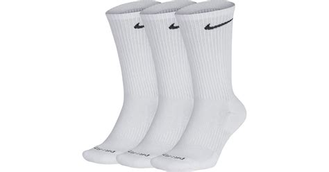 Nike Cotton 3 Pack Dri-fit Plus Crew Socks in White/Black (White) for ...