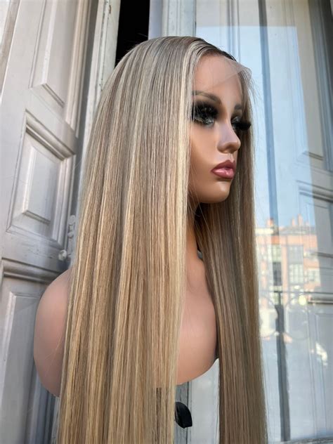 Balayage Golden Blonde Lace Front Human Hair Wig Etsy