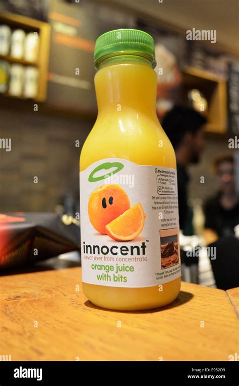 Innocent Juice Drink Orange Juice With Bits Stock Photo Alamy