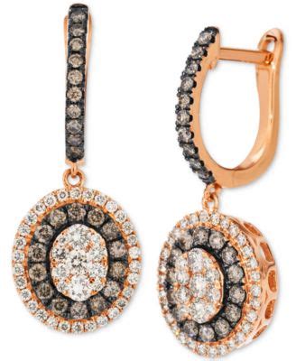 Le Vian Chocolate Diamond Nude Diamond Drop Earrings 1 Ct T W In 14k Strawberry Gold Macy S